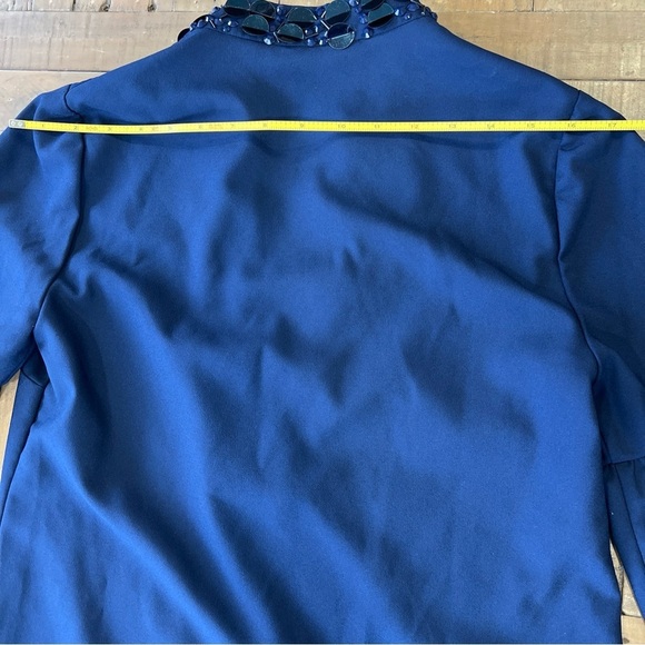 Lilly Pulitzer SHEA STRETCH DRESS Sequin V-neck Collar Casual Preppy Navy SIZE 2 - Picture 9 of 13